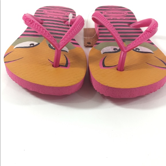 Havaianas Fox Pink Orange Animal Girls Flip Flops - Picture 2 of 4